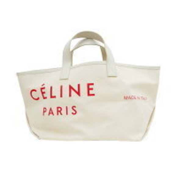 Celine Tote Bag Hand White Red - Picture 1 of 9